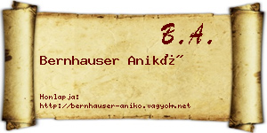 Bernhauser Anikó névjegykártya