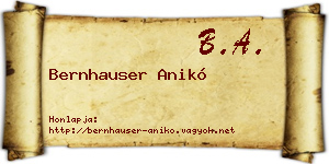 Bernhauser Anikó névjegykártya