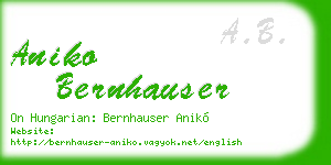 aniko bernhauser business card